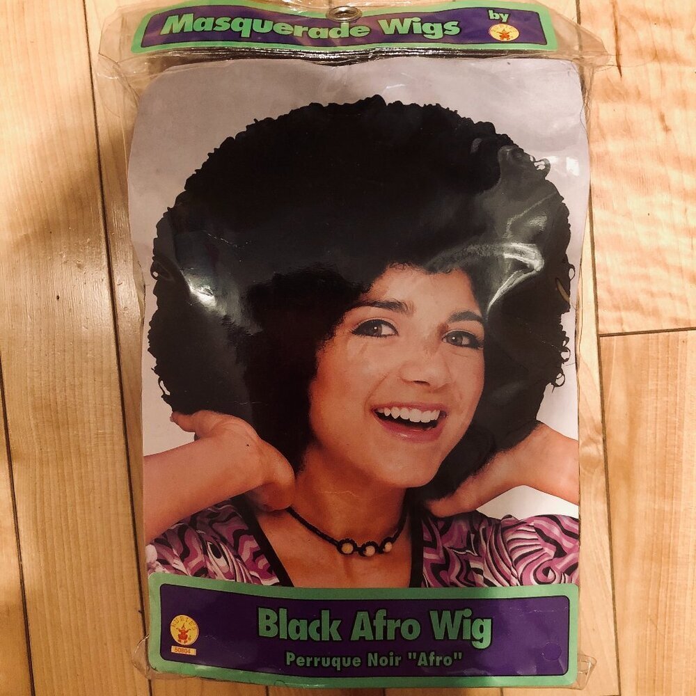 Masquerade Wigs by Rubie’s Black Afro Wig 70s Disco Halloween Costume Cosplay